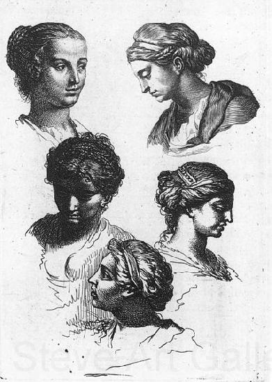 Gerard de Lairesse Five Female Heads Norge oil painting art